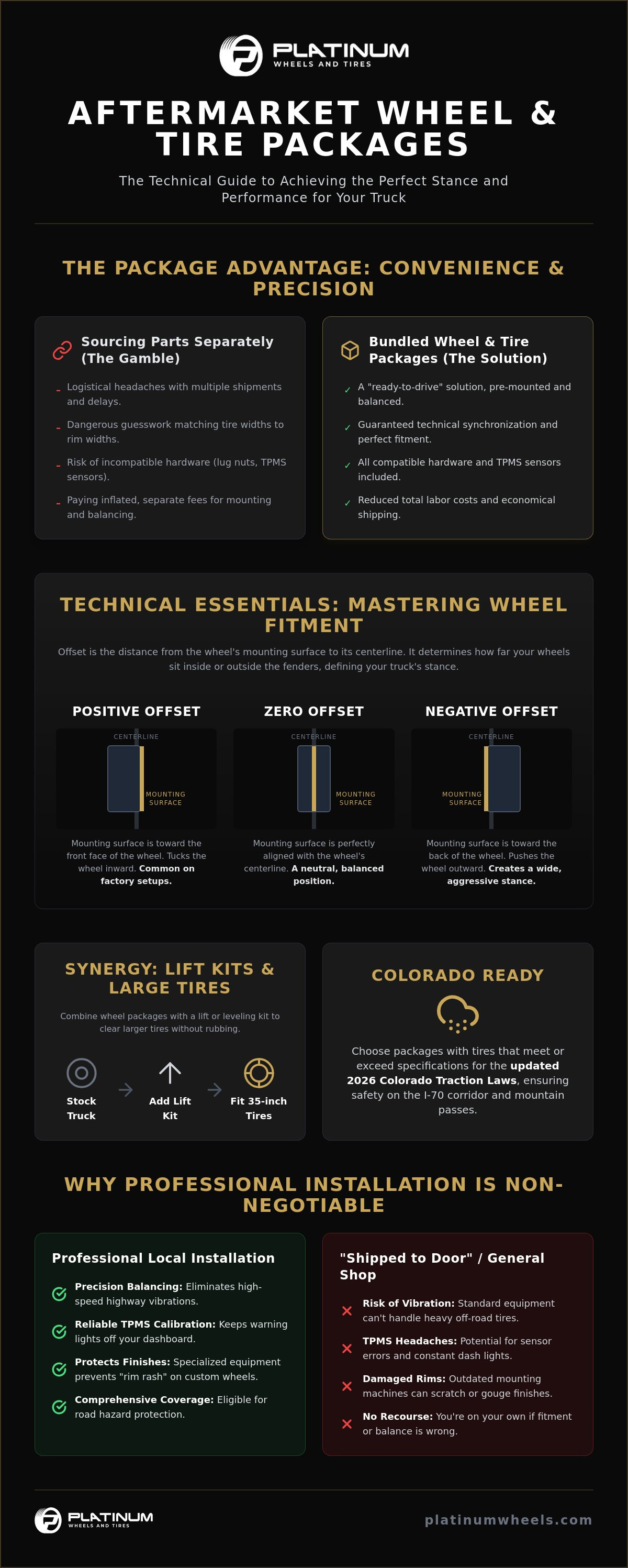 Why Buy Aftermarket Wheel and Tire Packages? The 2026 Denver Buyer’s Guide infographic