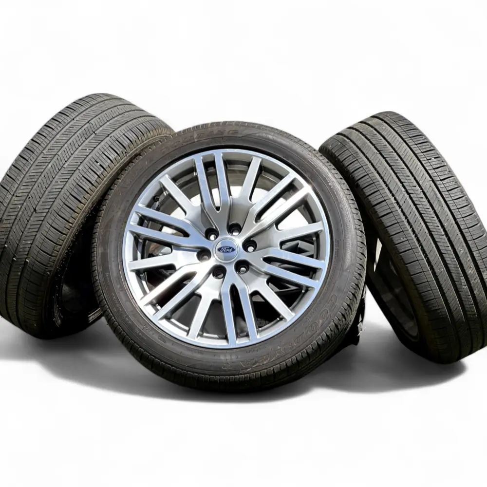 Ford + Goodyear Ford 18 Spoke Silver Machined 22x9.5 Wheels 6x135 Rims with Goodyear Eagle Touring 285/45R22 Tires Wheel & Tire Package - View 2