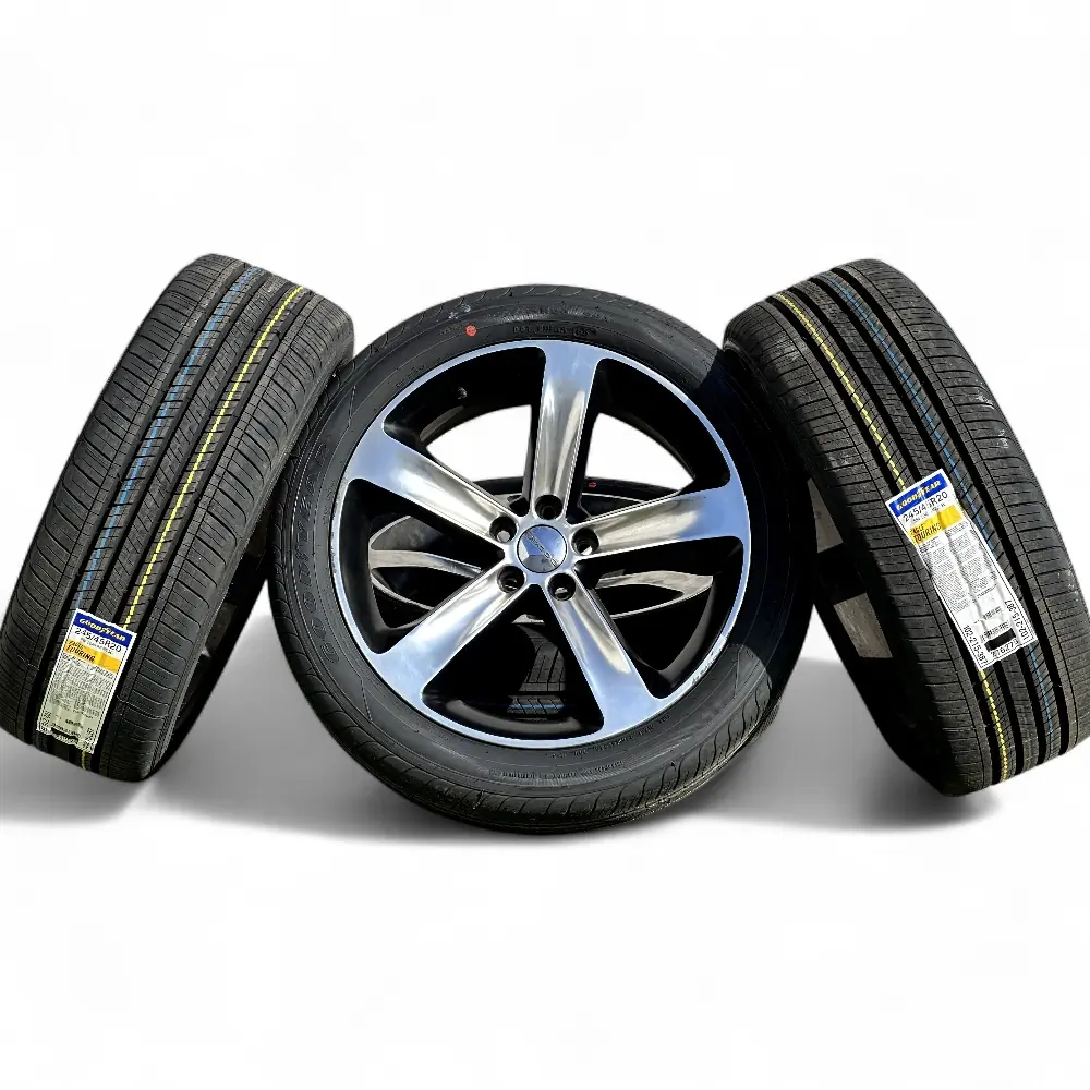 Dodge-Ram + Goodyear - Dodge 5 Spoke Black Machined 20x9.0 Wheels 5x115 Rims with Goodyear Eagle Touring 245/45R20 Tires - package - 20.0" diameter - 5x115