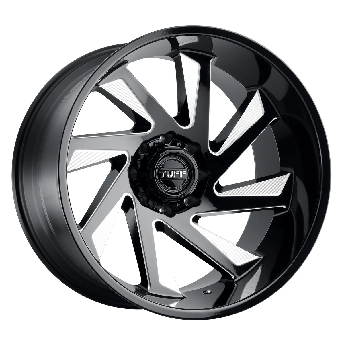 20x10 T1B GLOSS BLACK MILLED Wheels 5x127 Bolt Pattern ET-23 20x10 T1B GLOSS BLACK MILLED Wheels 5x127 Bolt Pattern ET-23