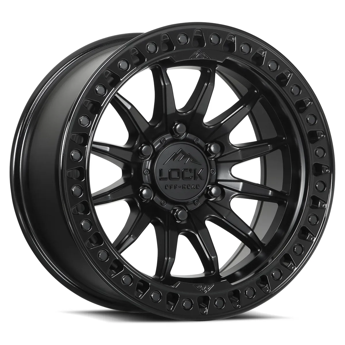 Trail Matte Black With Gloss Black Ring Rims for Toyota Tacoma, Toyota 4Runner, Chevy Silverado