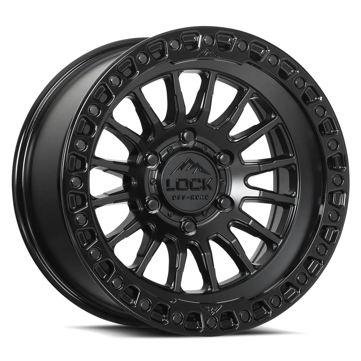 Grit Matte Black With Gloss Black Ring Rims for Toyota Tacoma, Toyota 4Runner, Chevy Silverado