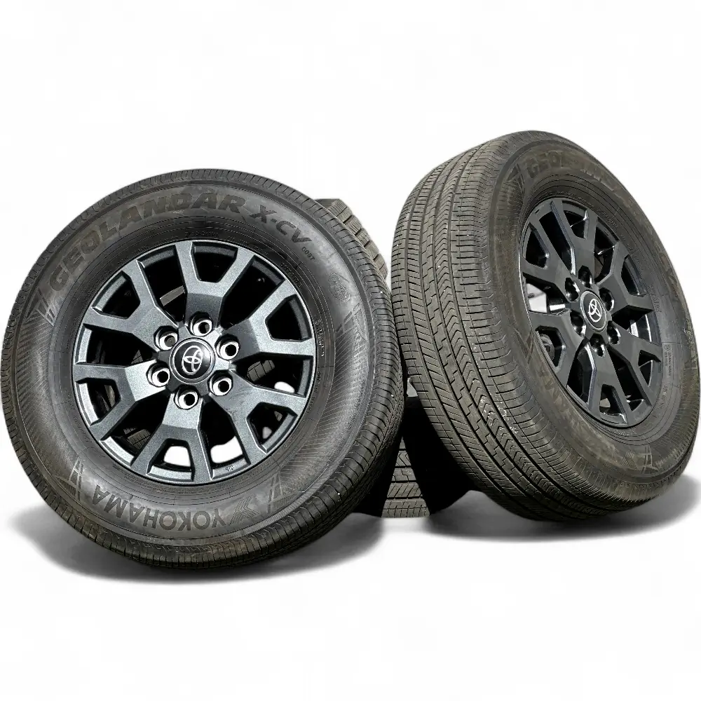 Toyota + Yokohama Toyota 6 Split Spoke Powder Coat Charcoal 17x7.0 Wheels 6x139.7 Rims with Yokohama Geolandar X-CV G057 245/70R17 Tires Wheel & Tire Package - View 3