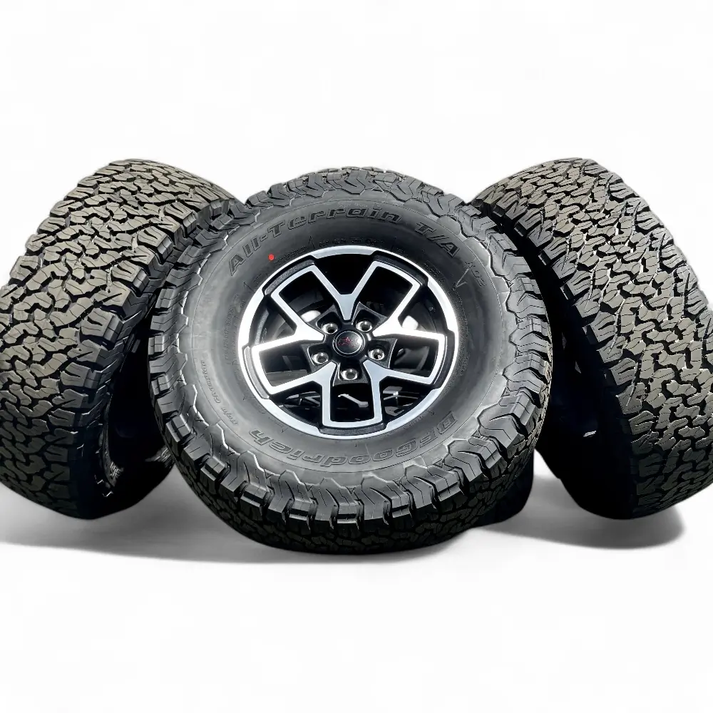 Jeep + BFGoodrich Jeep 10 Spoke Black Machined 17x7.5 Wheels 5x127 Rims with BFGoodrich All-Terrain T/A KO2 315/70R17 Tires Wheel & Tire Package - View 4
