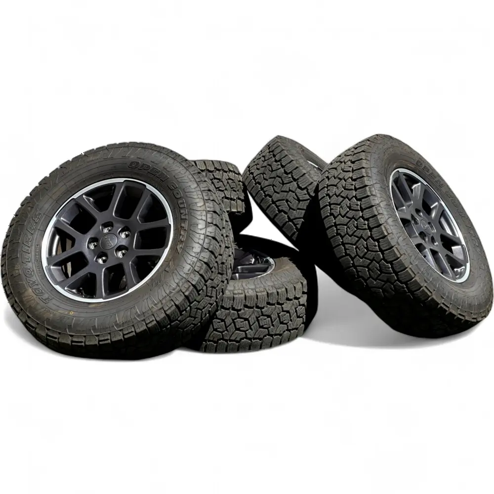Jeep + Toyo Jeep 10 Spoke Powder Coat Charcoal w/ Machined Lip 18x7.5 Wheels 5x127 Rims with Toyo Open Country A/T III 265/70R18 Tires Wheel & Tire Package - View 5