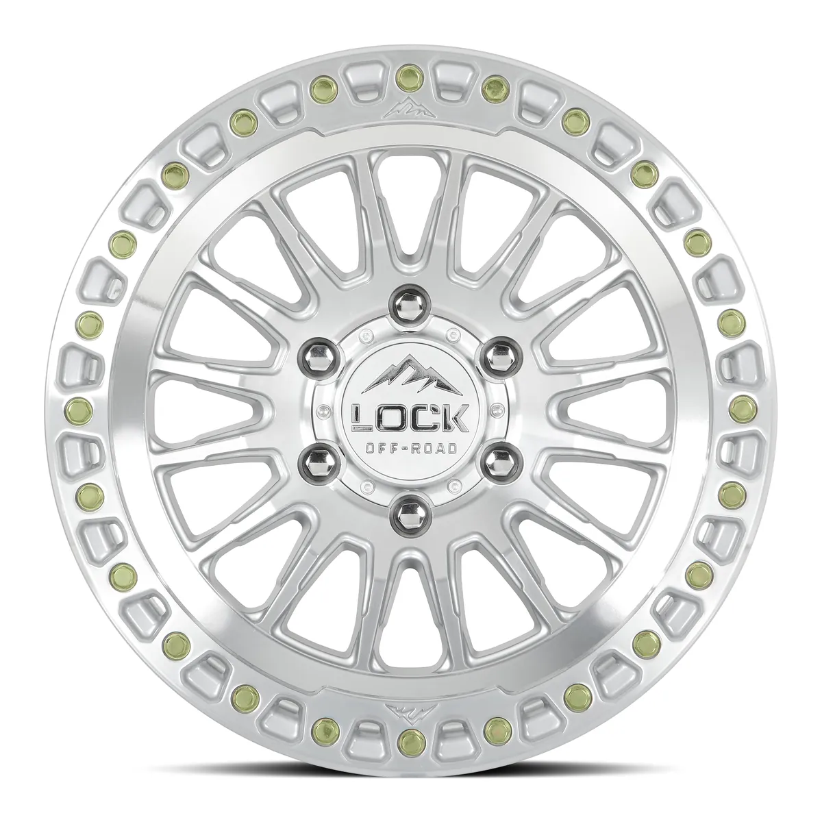 Lock Off-Road Grit Machined With Clear Coat Wheel
