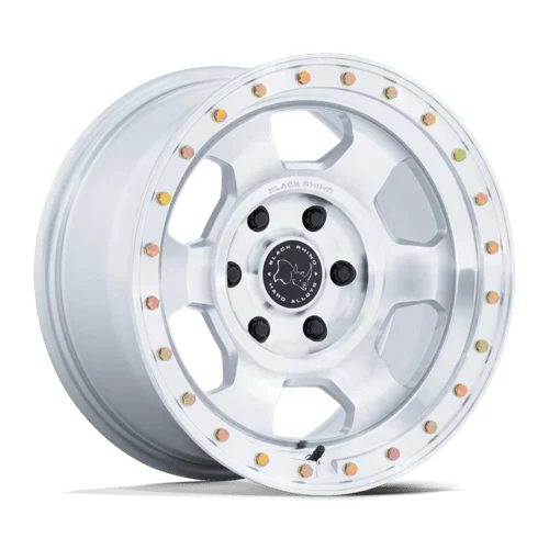 Black Rhino Hard Alloys BR029 TROOPER GLOSS SILVER W/ MACHINED FACE Wheel