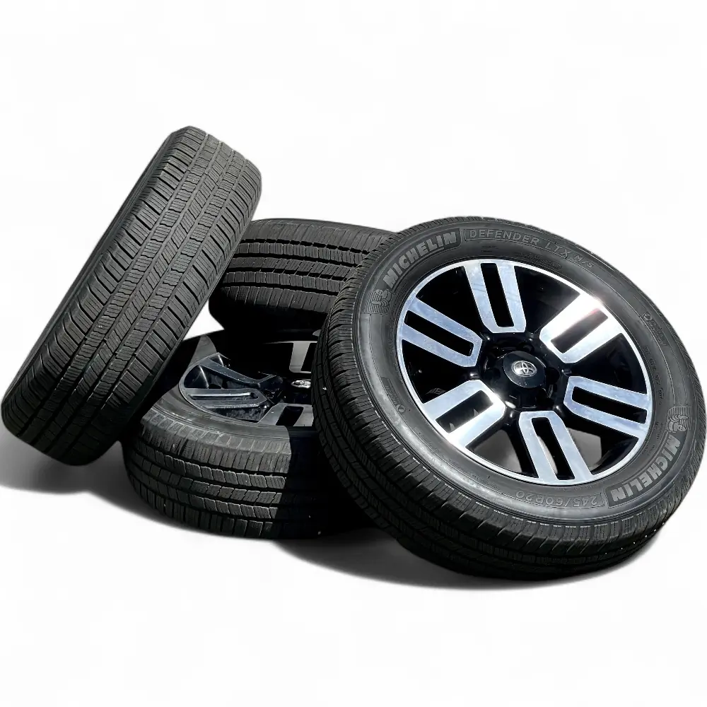 Toyota + Michelin Toyota 6 Double Spoke Grey or Black Machined 20x7.0 Wheels 6x139.7 Rims with Michelin Defender LTX M/S 245/60R20 Tires Wheel & Tire Package - View 6