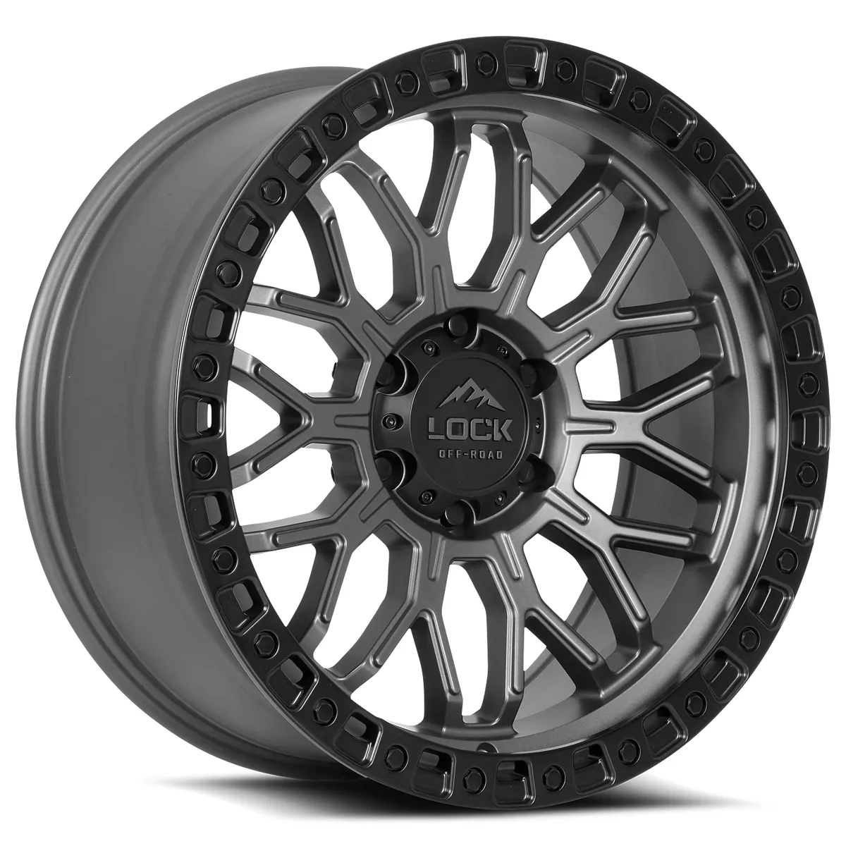 Combat Matte Grey With Matte Black Ring Rims for Jeep Wrangler, Jeep Grand Cherokee, Jeep Gladiator
