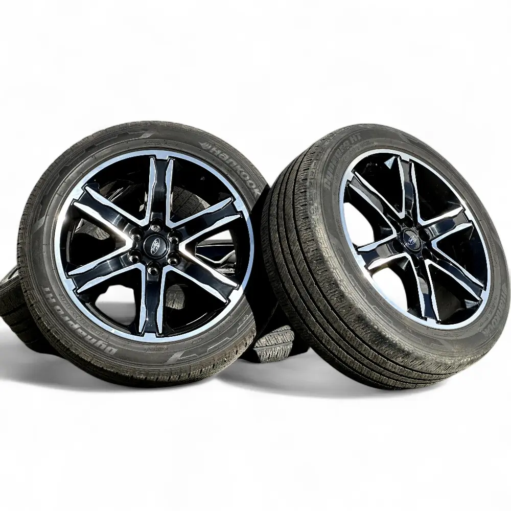 Ford + Hankook Ford 6 Spoke Black Machined 22x9.5 Wheels 6x135 Rims with Hankook Dynapro HT 285/45R22 Tires Wheel & Tire Package - View 2