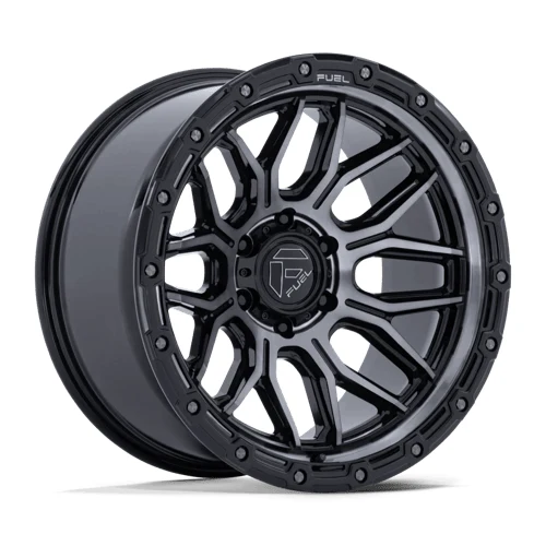 FUEL 1PC FC881 SURGE Wheels GLOSS BLACK MACHINED W/ GTCC 20x9 Rims 8x180mm ET+1mm 20x9 FC881 SURGE GLOSS BLACK MACHINED W/ GTCC Wheels 8x180 Bolt Pattern ET1