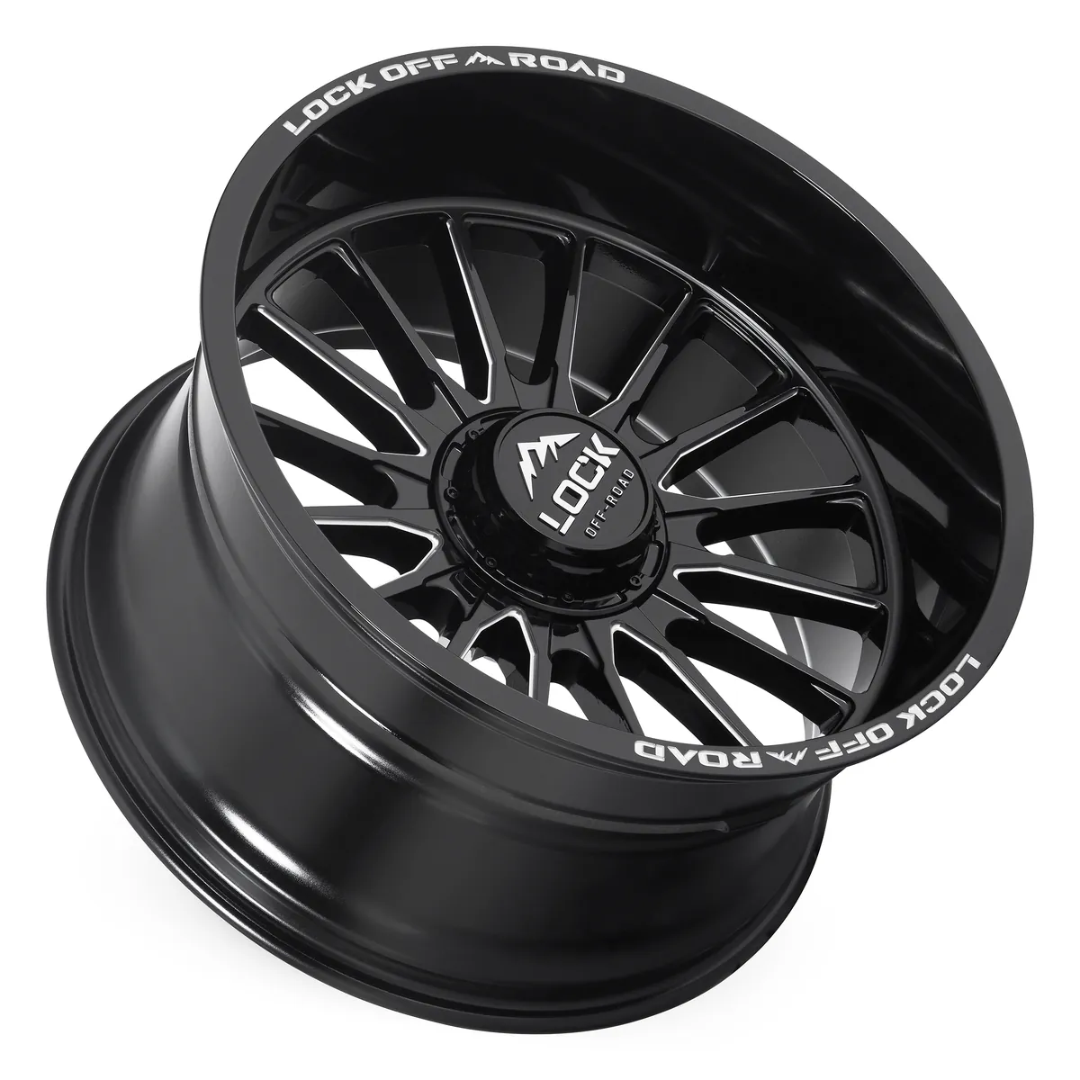 20 Inch Lock Extreme Gloss Black Milling 8 Lug Rims STRIKER-2186GBM