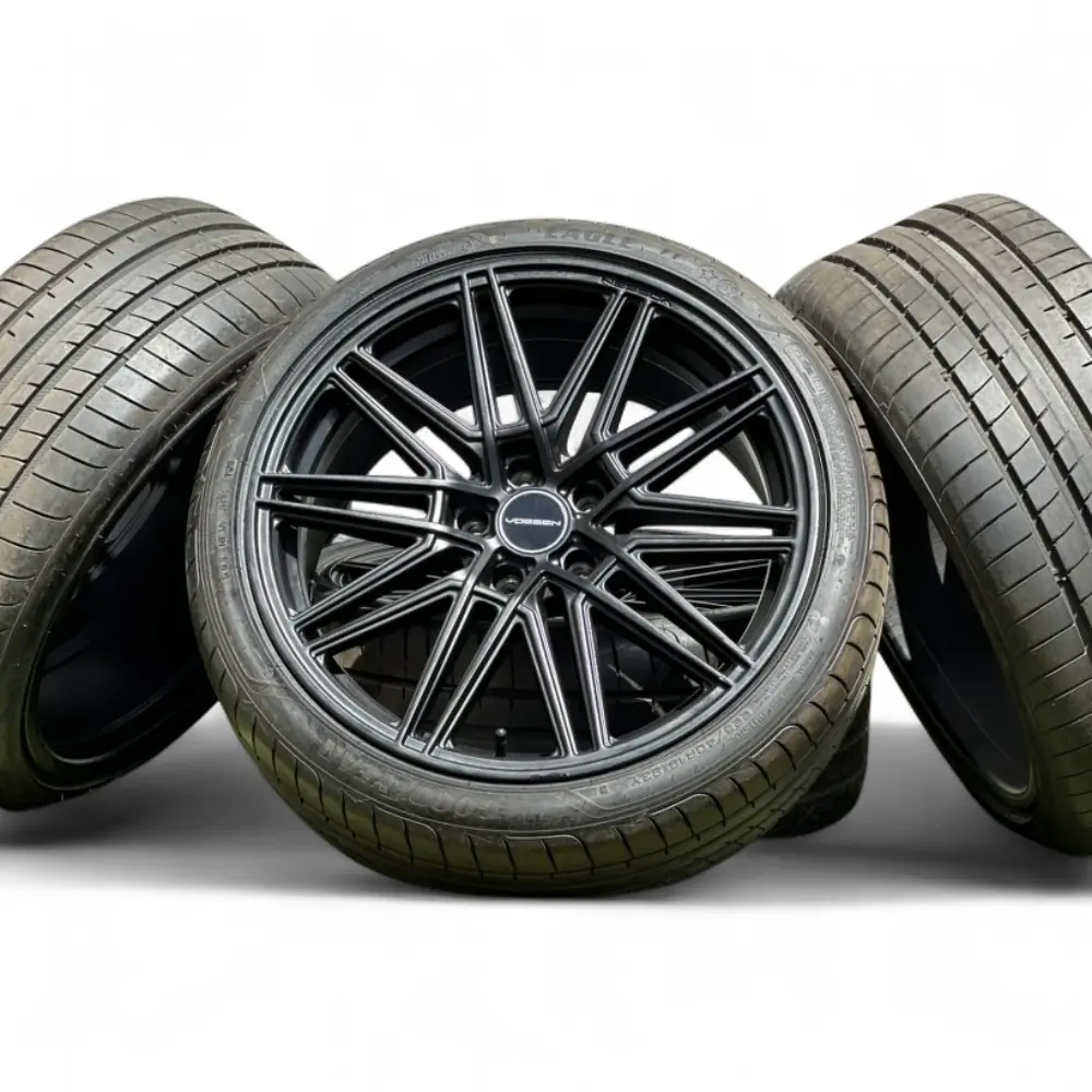Vossen + Goodyear - Vossen HF-7 Black 19x9.5 Wheels 5x114.3 Rims with Goodyear Eagle F1 Asymmetric 3 ROF 255/35R19 Tires - package - 19.0" diameter - 5x114.3