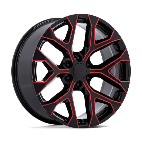 Performance Replicas PR177 GLOSS BLACK RED MILLED Wheel