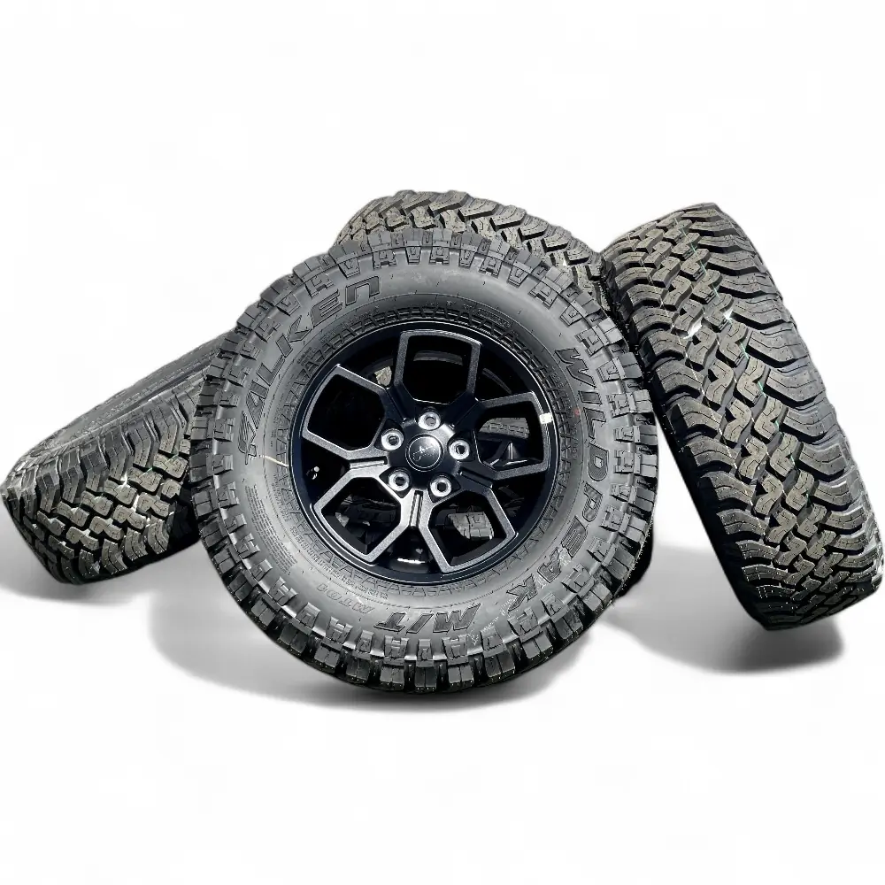Jeep + Falken Jeep 5 Y-Spoke Powder Coat Black 17x7.5 Wheels 5x127 Rims with Falken Wildpeak M/T 285/70R17 Tires Wheel & Tire Package - View 6