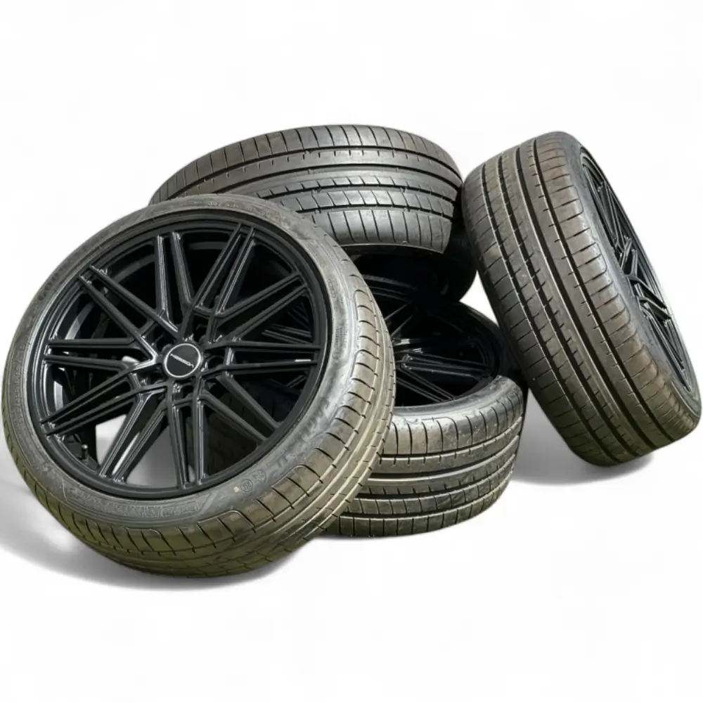 Vossen + Goodyear Vossen HF-7 Black 19x9.5 Wheels 5x114.3 Rims with Goodyear Eagle F1 Asymmetric 3 ROF 255/35R19 Tires Wheel & Tire Package - View 4