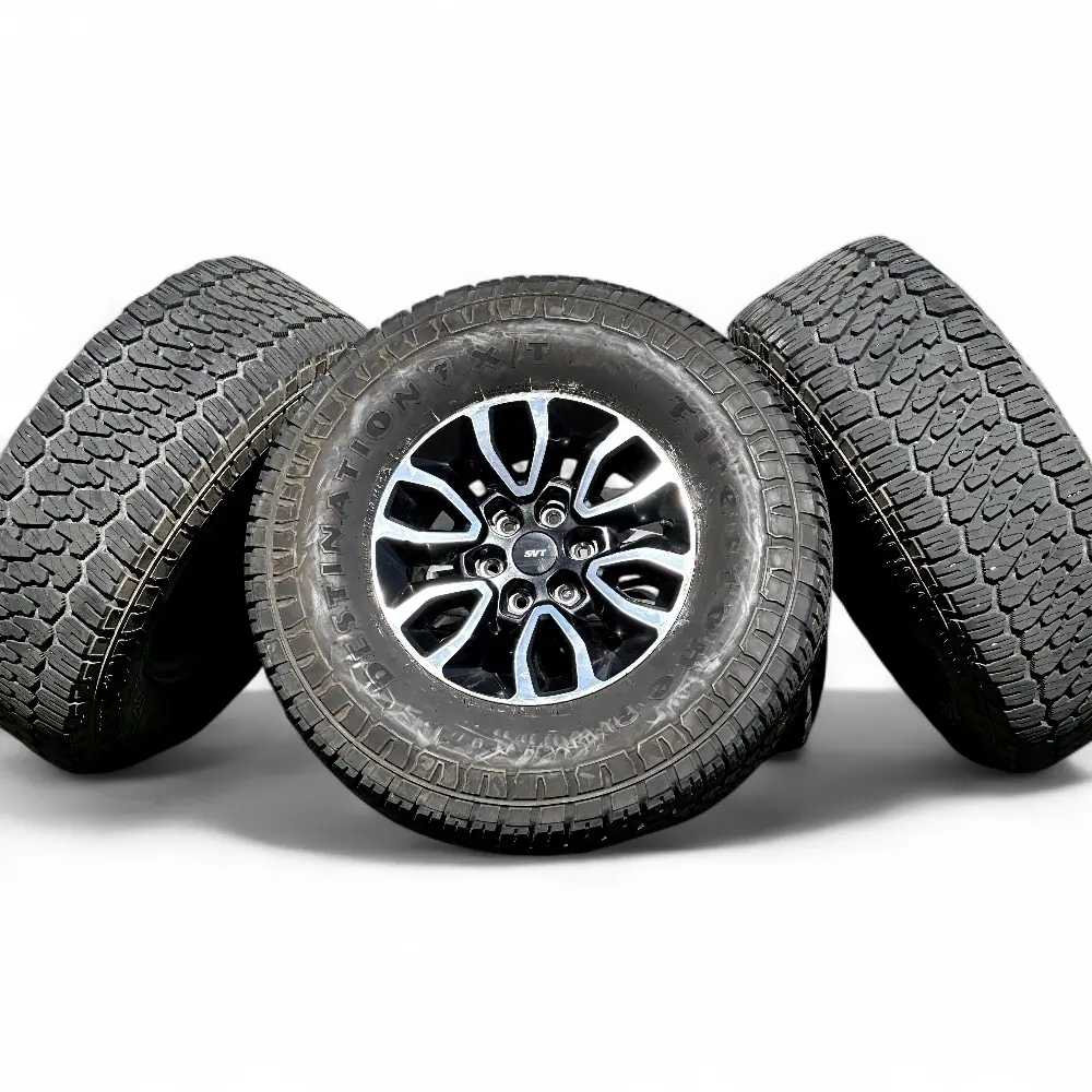 Ford + Firestone - Ford 12 Spoke Black Machined 17x8.5 Wheels 6x135 Rims with Firestone Destination X/T 315/70R17 Tires - package - 17.0" diameter - 6x135