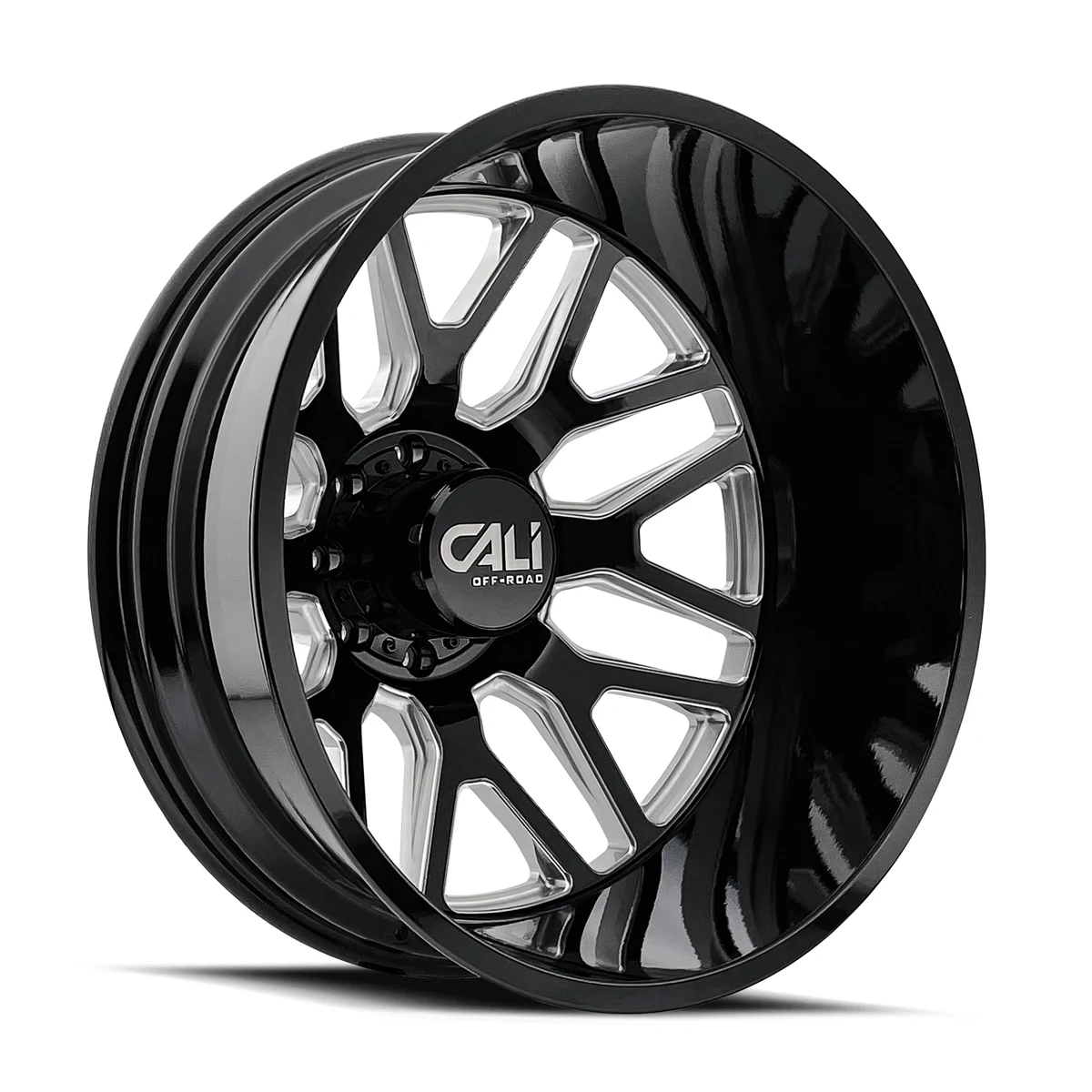 Cali Offroad Invader Dually Gloss Black/Milled Spokes 22 Inch Wheels