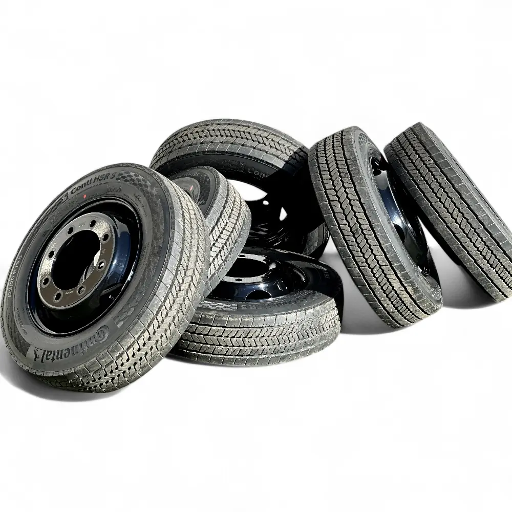 General Motors + Continental General Motors F Wheel Black 19.5x6.75 Wheels 8x275 Rims with Continental Conti HSR 5 225/70R19.5 Tires Wheel & Tire Package - View 3