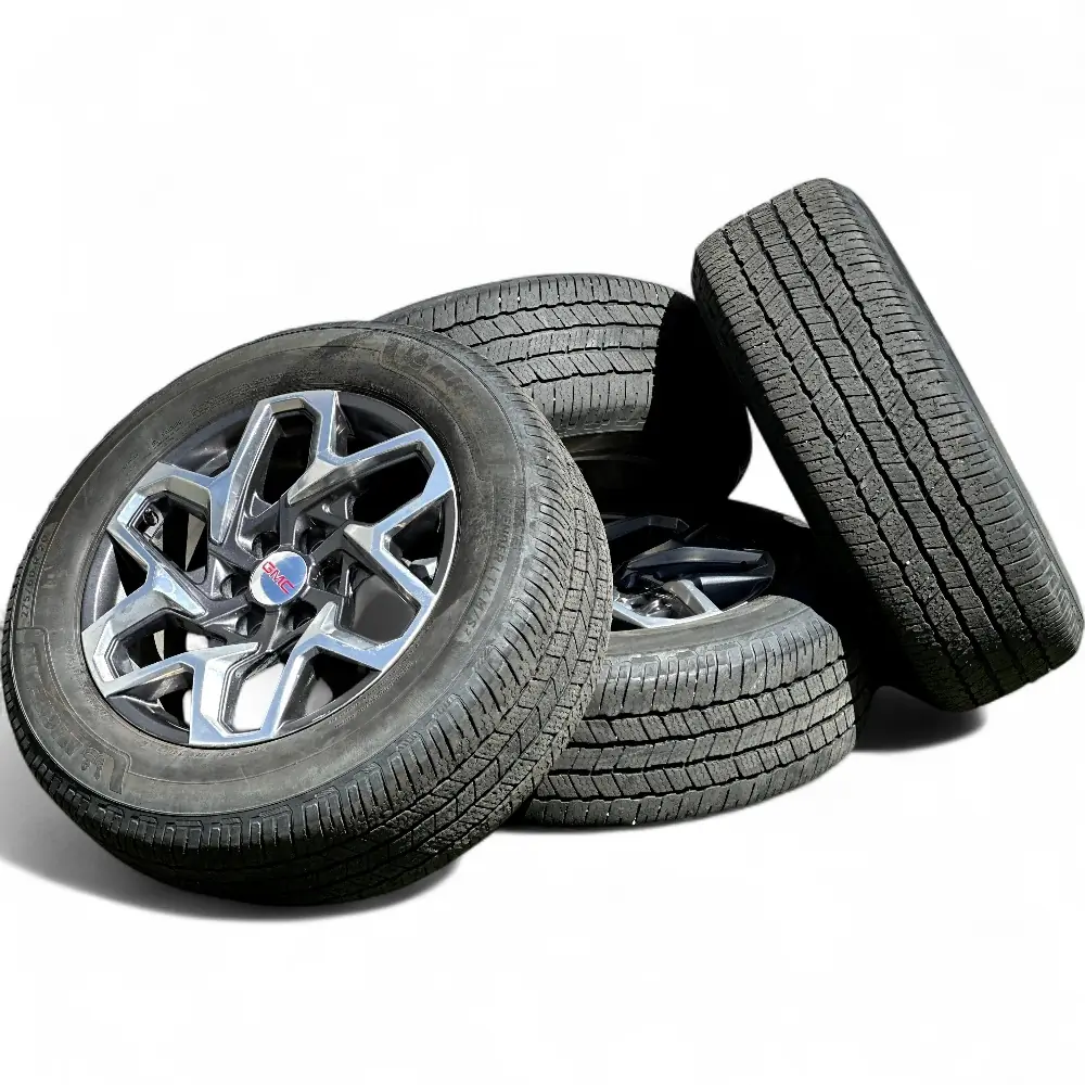 GMC + Michelin GMC 6 Y-Spoke Dark Grey Polished 20x9.0 Wheels 6x139.7 Rims with Michelin Defender LTX M/S 275/60R20 Tires Wheel & Tire Package - View 3