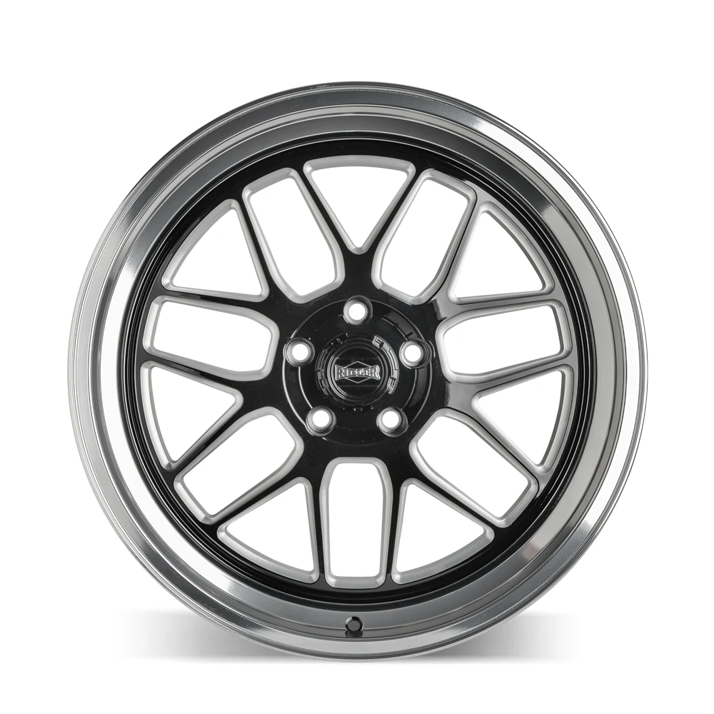 Ridler 611 Gloss Black Milled With Diamond Cut Lip 18 Inch Wheels