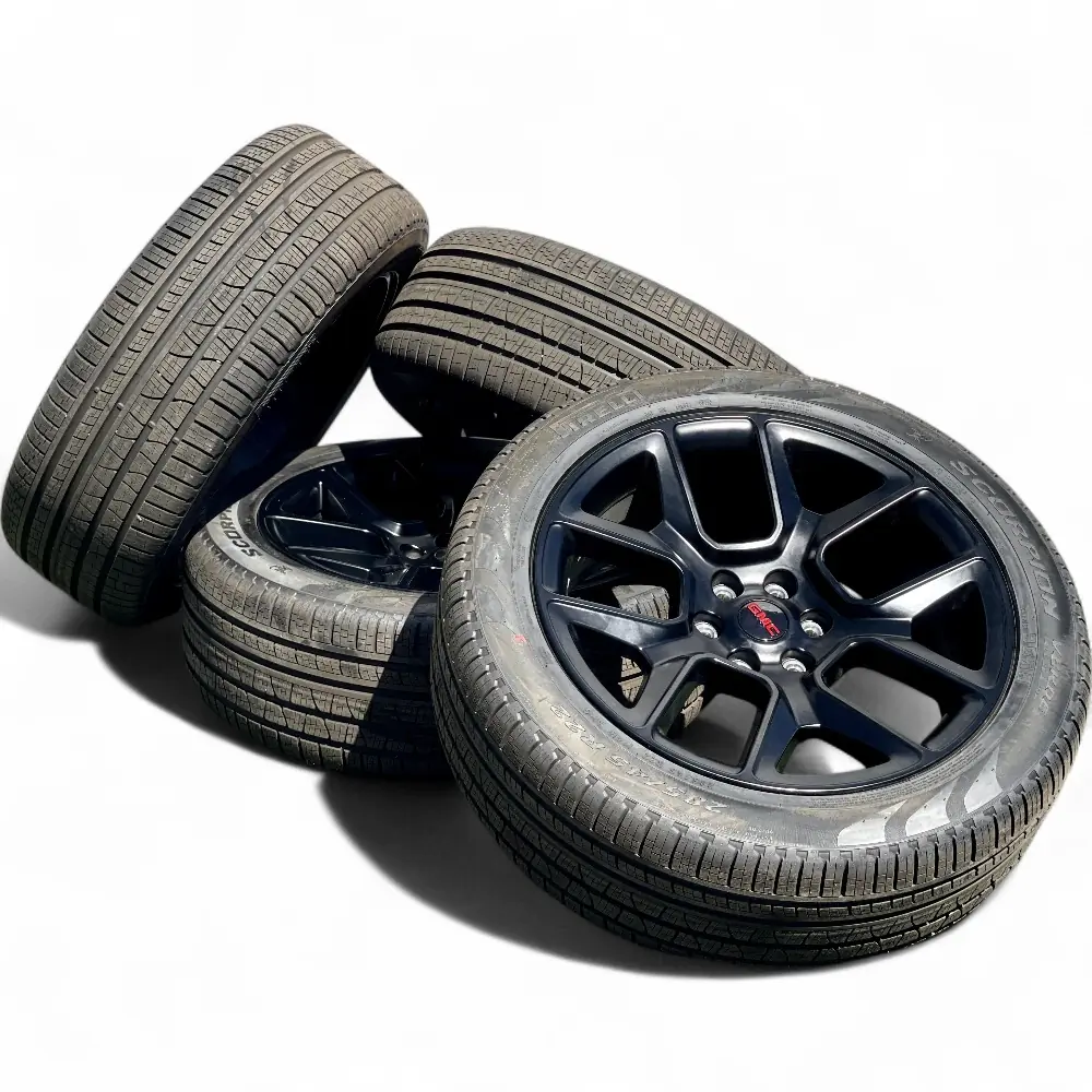 Dodge-Ram + Pirelli Dodge-Ram 10 Spoke Powder Coat Black 22x9.0 Wheels 6x139.7 Rims with Pirelli Scorpion Verde All Season 285/45R22 Tires Wheel & Tire Package - View 5