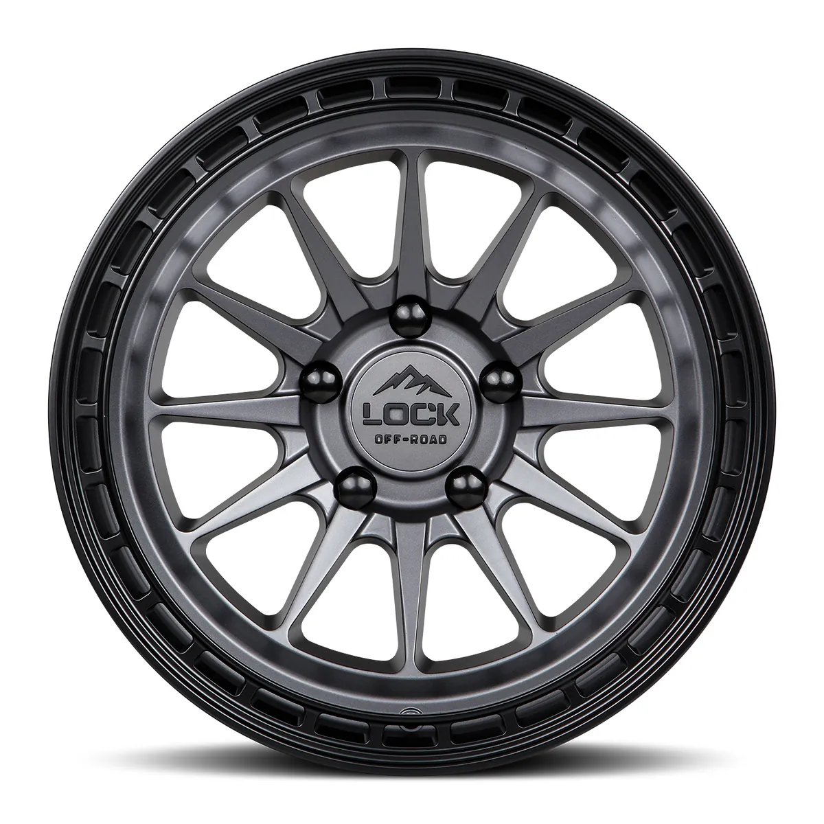 Lock Off-Road Baja Matte Grey With Matte Black Ring Wheel