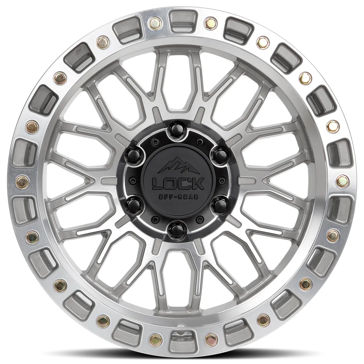 Lock Off-Road Combat Machined With Clear Coat Wheel