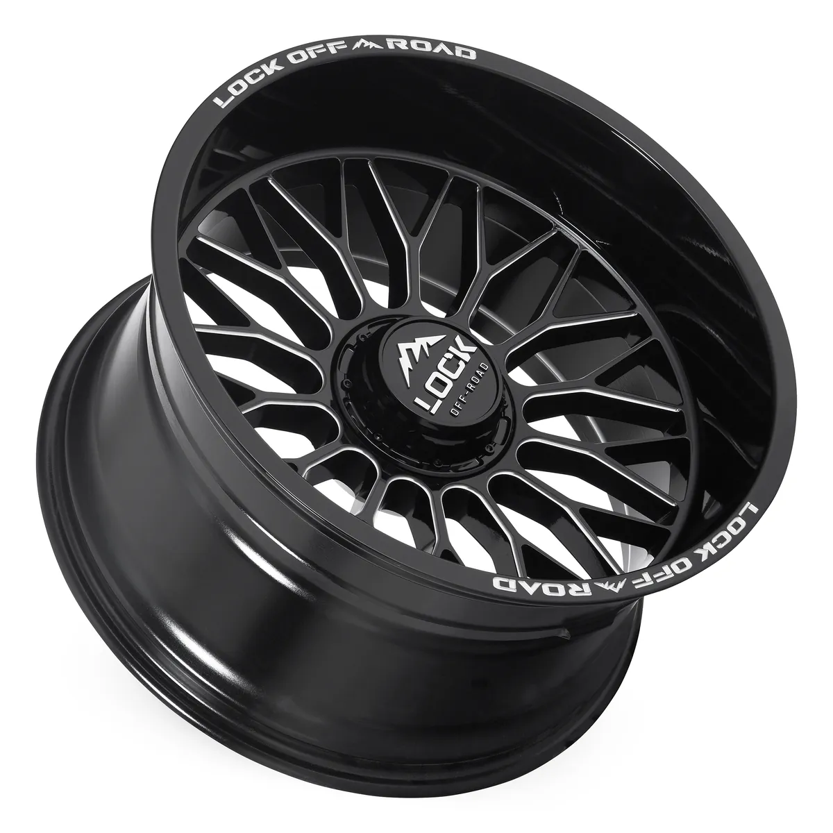 22 Inch Lock Extreme Gloss Black Milling 6X1356X1397 Rims RAMPAGE-22136GBM