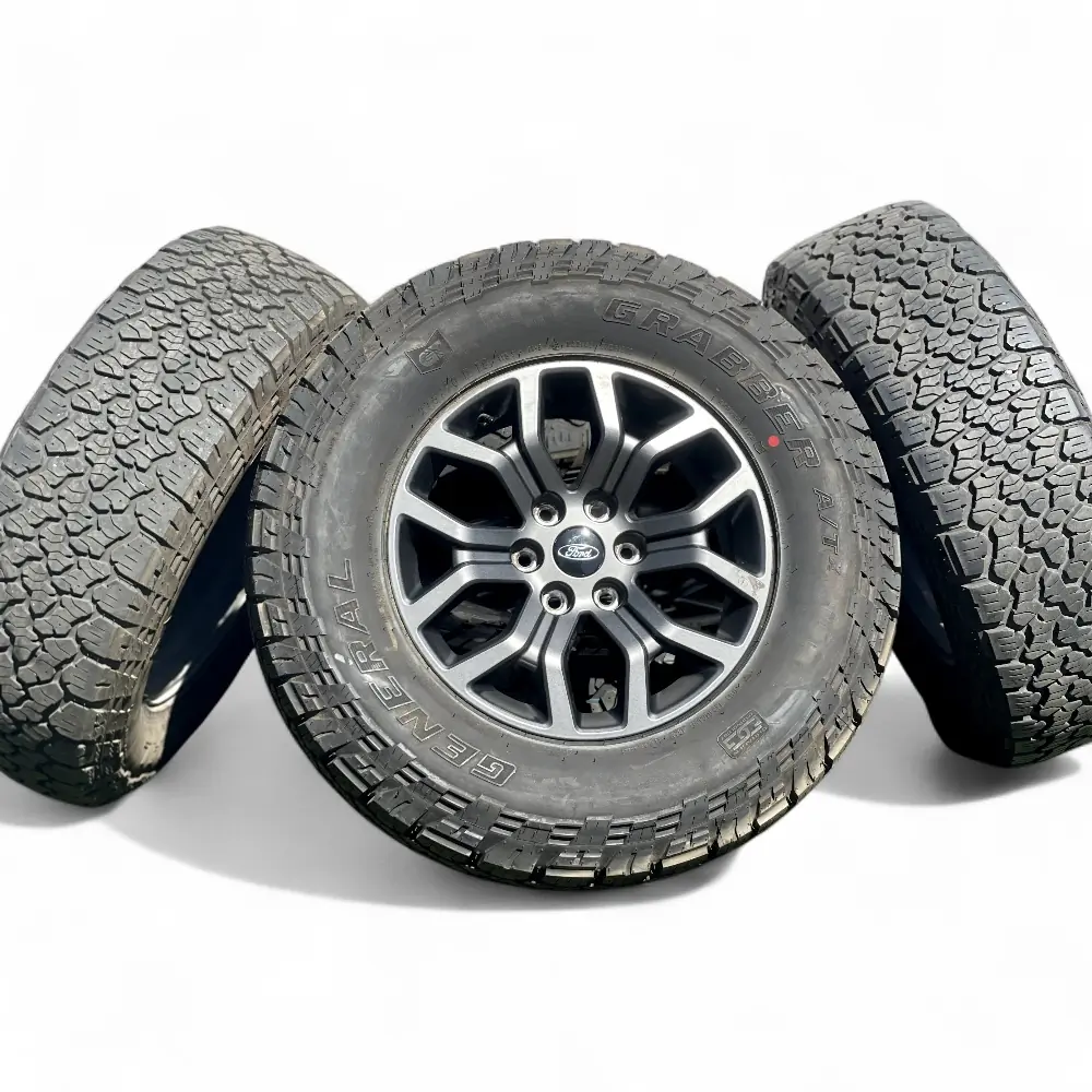 Ford + General Ford Tremor Charcoal Grey 18x7.5 Wheels 6x135 Rims with General Grabber A/TX 275/70R18 Tires Wheel & Tire Package - View 3