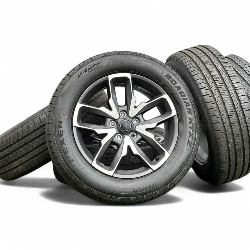 Jeep + Nexen - Jeep 10 Spoke Charcoal Machined 20x8.0 Wheels 5x127mm Rims with Nexen Roadian HTX 2 255/60R20 Tires - package - 20.0" diameter - 5x127mm