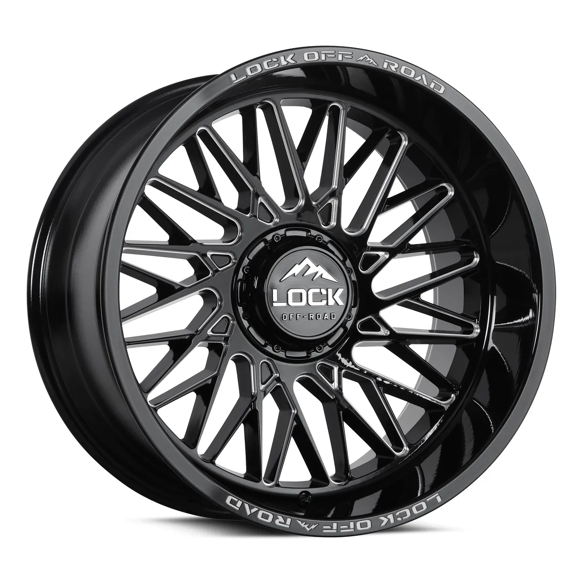 Bandit Lock Extreme Gloss Black Milling Rims for Chevy Silverado 2500, Chevy Silverado 3500, Gmc Sierra 2500