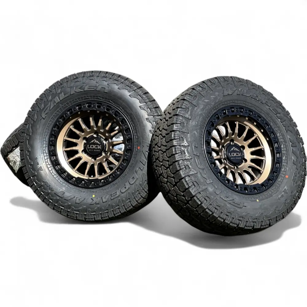 Lock Off-Road + Falken LOCK OFF-ROAD GRIT Matte Bronze W Matte Black Ring 17x9.0 Wheels 6x135 Rims with Falken Wildpeak A/T4W 285/70R17 Tires Wheel & Tire Package - View 2
