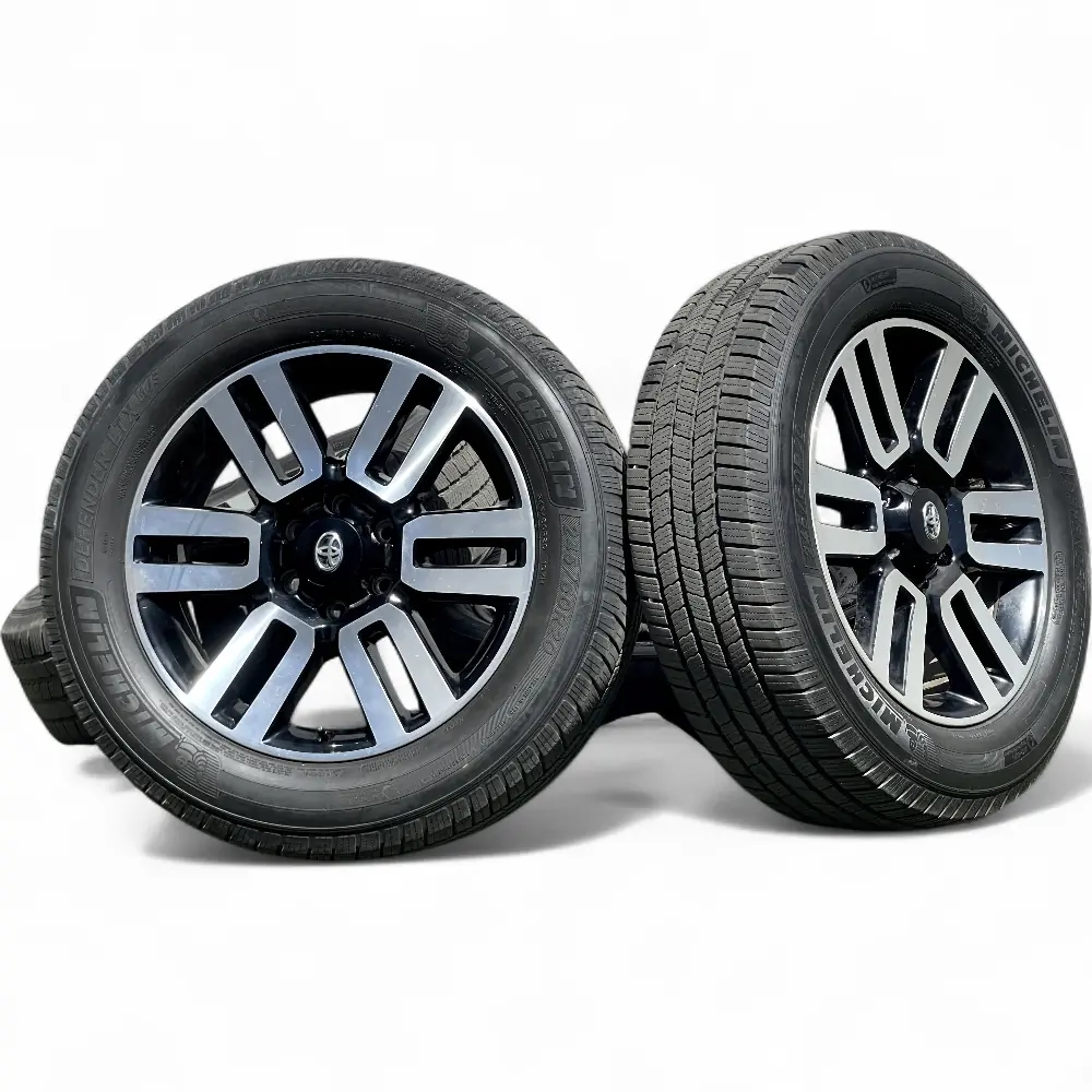 Toyota + Michelin Toyota 6 Double Spoke Grey or Black Machined 20x7.0 Wheels 6x139.7 Rims with Michelin Defender LTX M/S 245/60R20 Tires Wheel & Tire Package - View 5