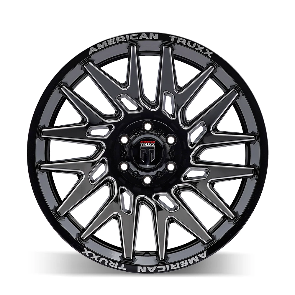 22 Inch Gloss Black Milled 8 Lug Ford Rims AT1919-22270BM