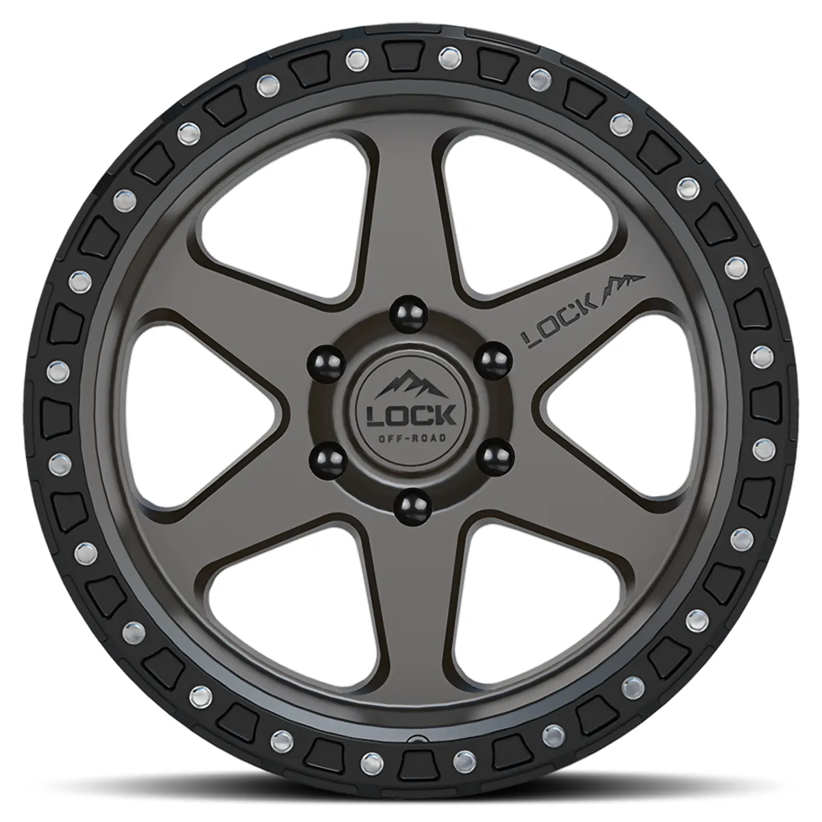 Lock Off-Road Olympus Matte Grey With Matte Black Ring Wheel