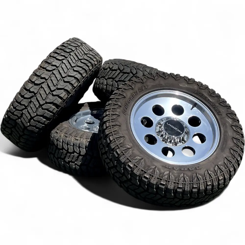 Vision + Radar Vision Midway 56 Polished Silver 20x9.0 Wheels 8x170 Rims with Radar Renegade R/T 35x11.50R20LT Tires Wheel & Tire Package - View 5