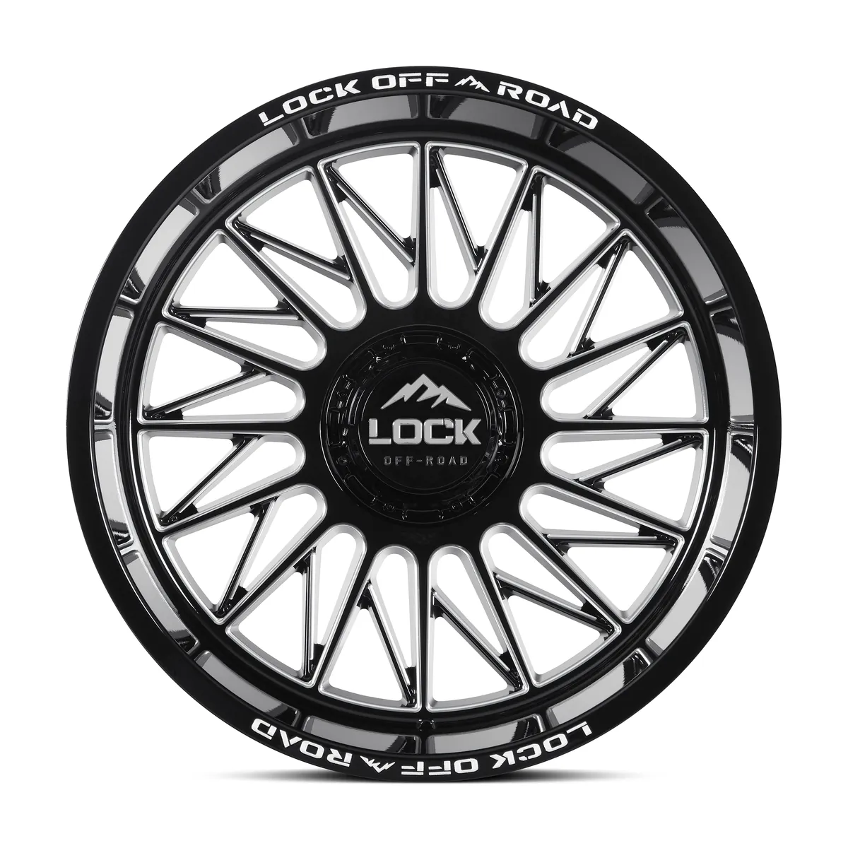Lock Off-Road Assault Lock Extreme Gloss Black Milling Wheel
