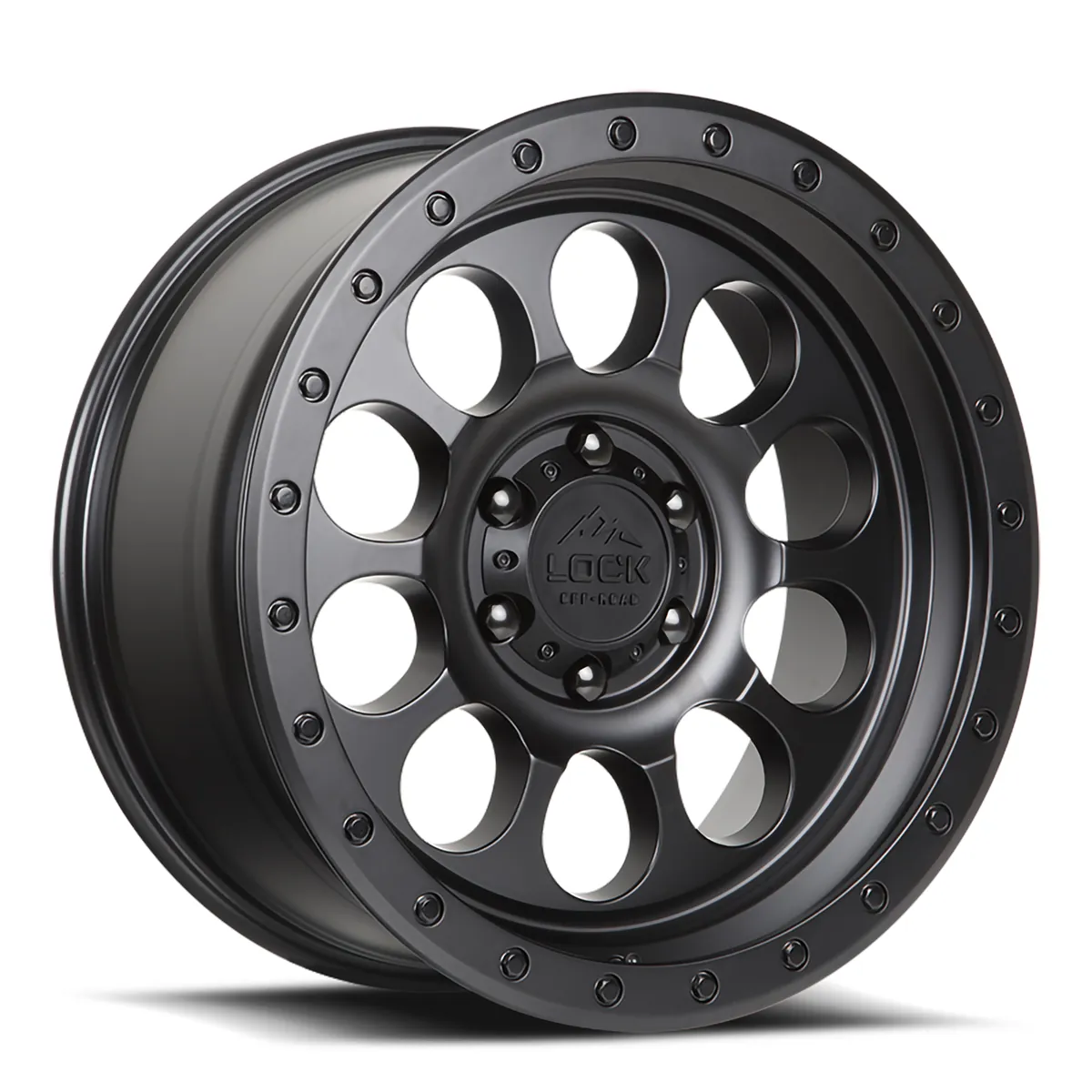 50Cal Matte Black With Matte Black Ring Rims for Jeep Wrangler, Jeep Grand Cherokee, Jeep Gladiator
