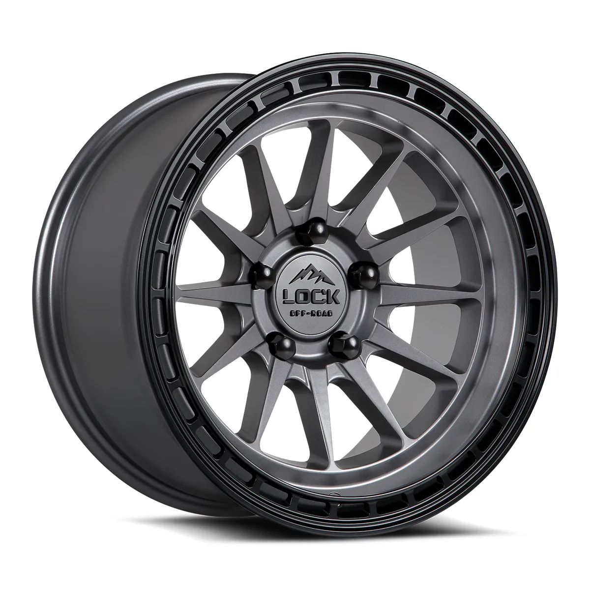 Baja Matte Grey With Matte Black Ring Rims for Ford F150, Ford Expedition, Ford Raptor