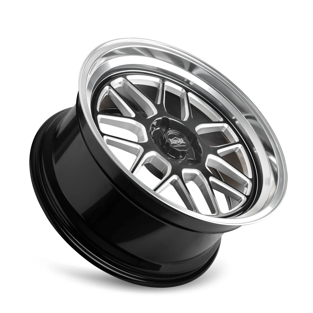 18 Inch Gloss Black Milled With Diamond Cut Lip 5 Lug Rims 611-8965GBMD