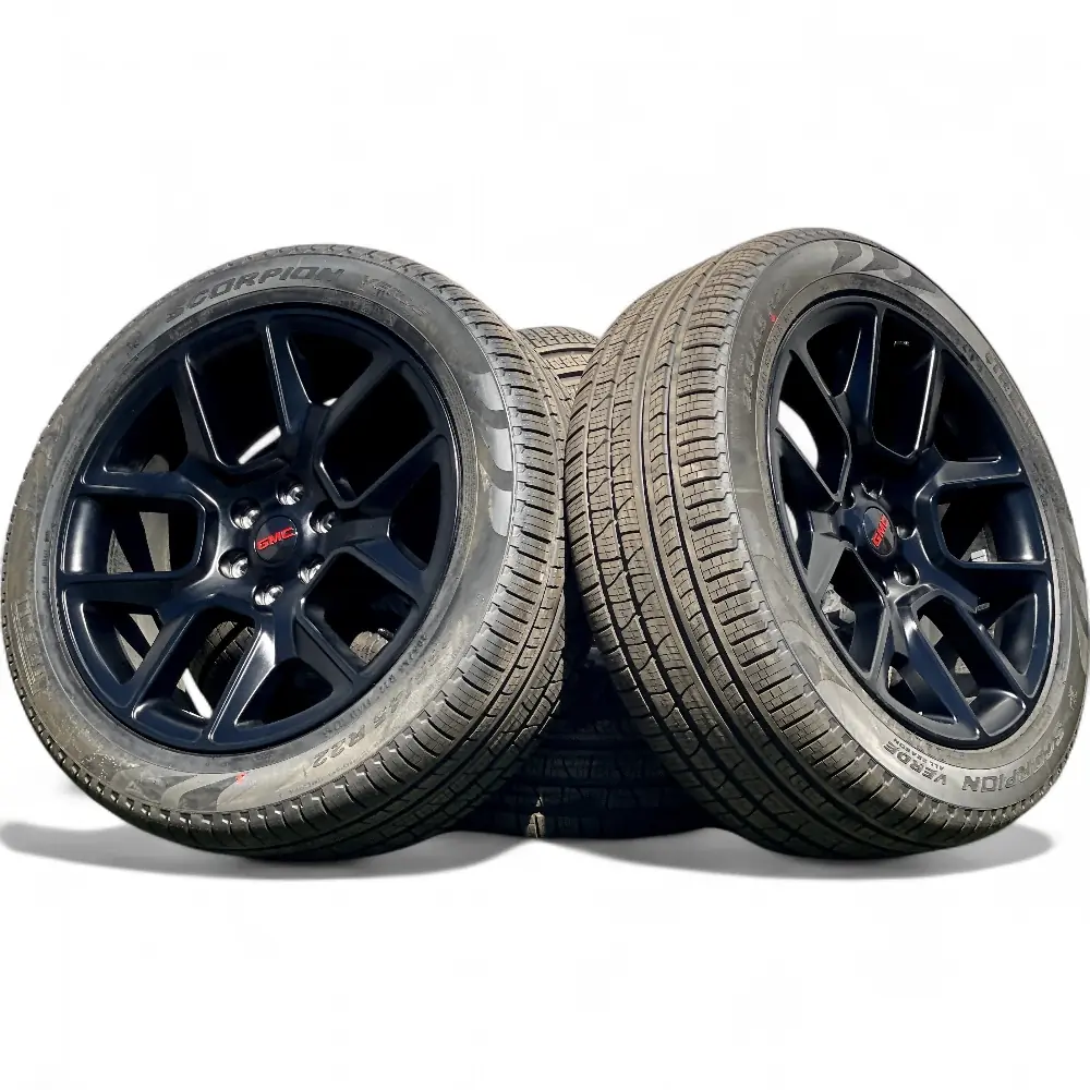 Dodge-Ram + Pirelli Dodge-Ram 10 Spoke Powder Coat Black 22x9.0 Wheels 6x139.7 Rims with Pirelli Scorpion Verde All Season 285/45R22 Tires Wheel & Tire Package - View 2