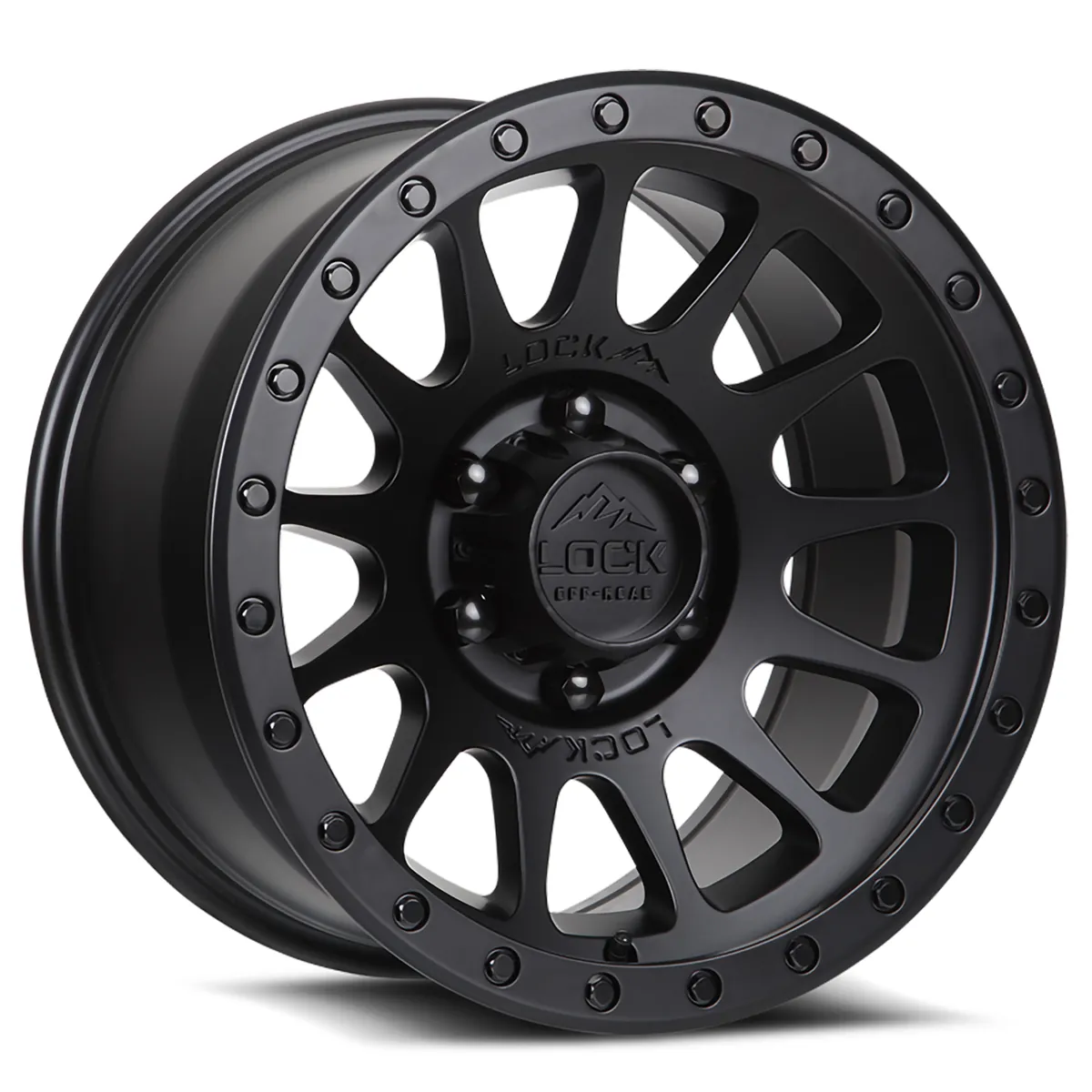 Yosemite Matte Black With Matte Black Ring Rims for Jeep Wrangler, Jeep Grand Cherokee, Jeep Gladiator