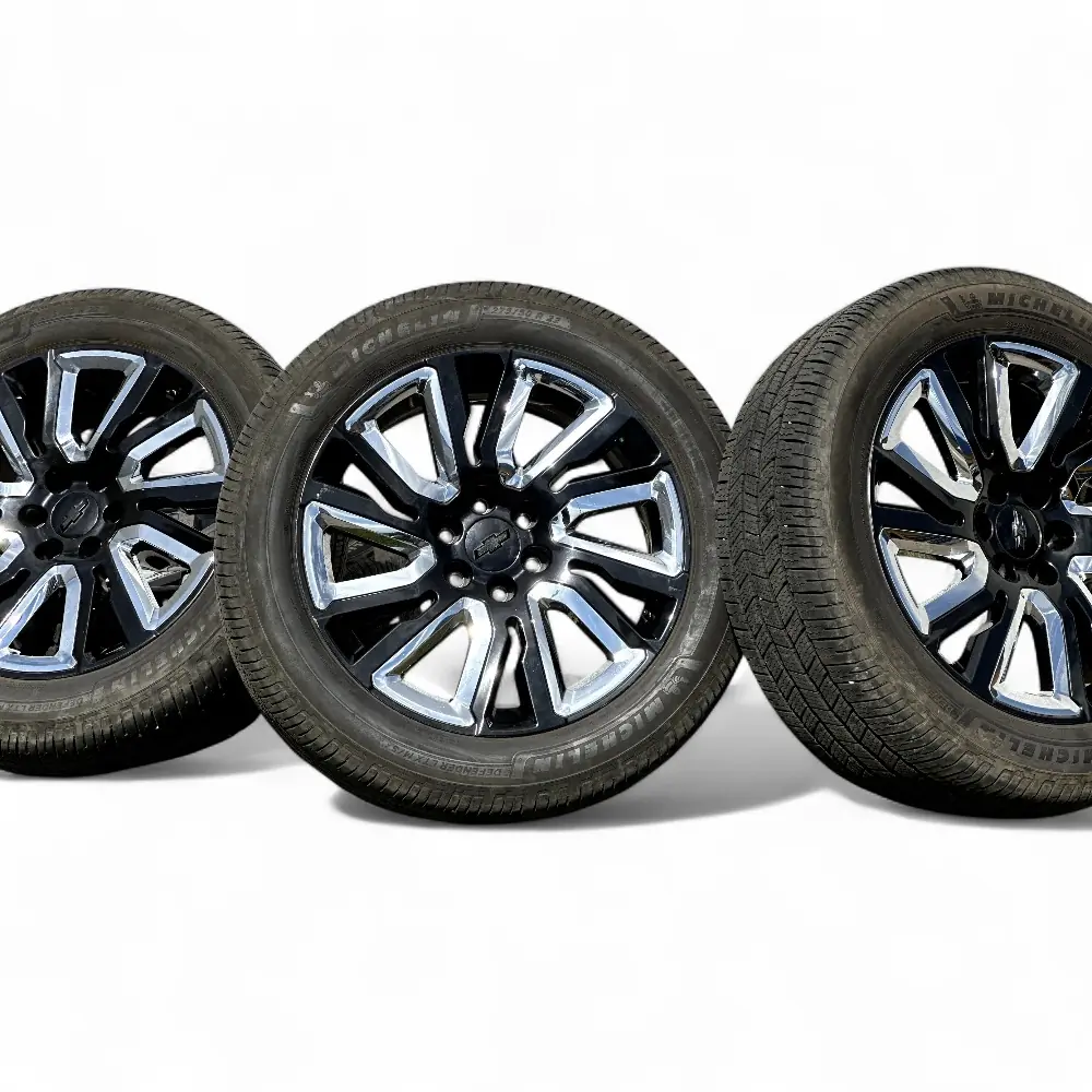 GMC + Michelin GMC 12 Spoke Powder Coat Black 22x9.0 Wheels 6x139.7 Rims with Michelin Defender LTX M/S2 275/50R22 Tires Wheel & Tire Package - View 6
