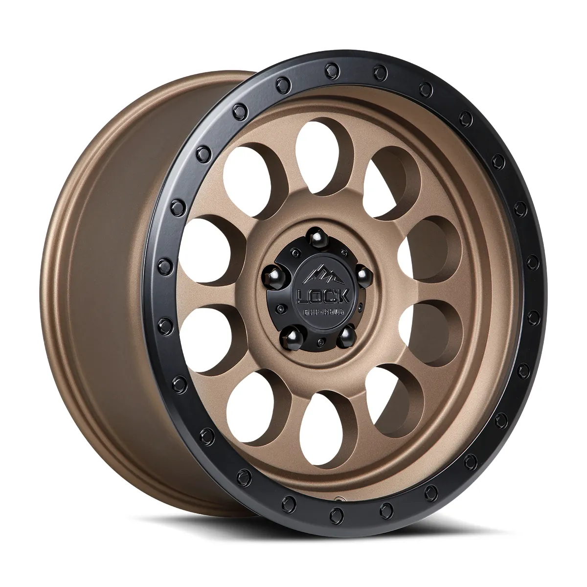 50Cal Matte Desert Bronze With Matte Black Ring Rims for Toyota Tacoma, Toyota 4Runner, Chevy Silverado