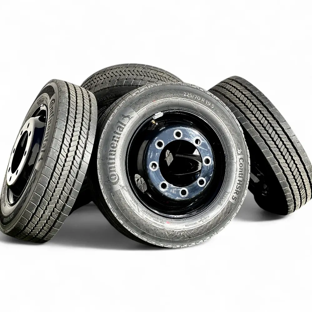 General Motors + Continental General Motors F Wheel Black 19.5x6.75 Wheels 8x275 Rims with Continental Conti HSR 5 225/70R19.5 Tires Wheel & Tire Package - View 6