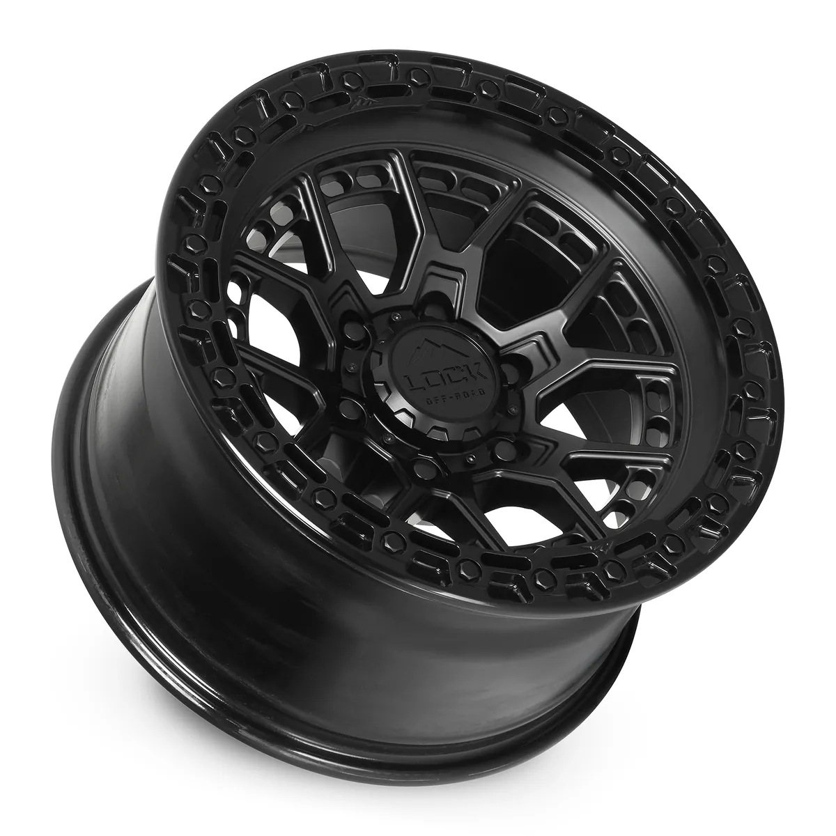 17 Inch Matte Black With Gloss Black Ring 5 Lug Jeep Rims COMMANDO-7957GB12N