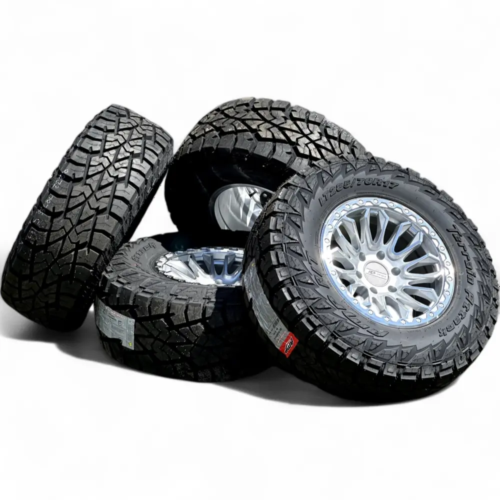 AGP + AMP AGP 304 Silver Machined 17x9.0 Wheels 6x139.7 Rims with AMP Terrain Attack R/T LT285/70R17 Tires Wheel & Tire Package - View 6