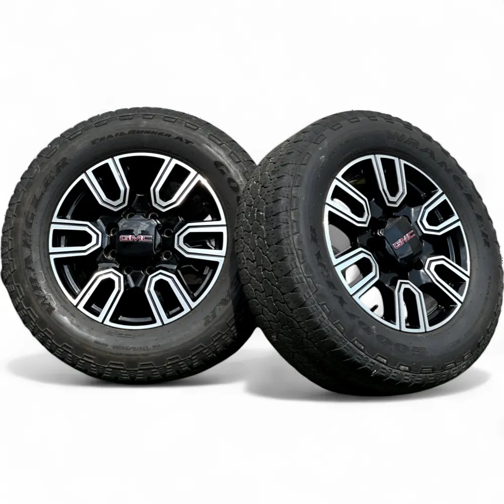 GMC + Goodyear GMC 12 spoke Black and MIlled 20x8.5 Wheels 8x180 Rims with Goodyear WRANGLER TRAILRUNNER AT LT 275/65R20 Tires Wheel & Tire Package - View 6