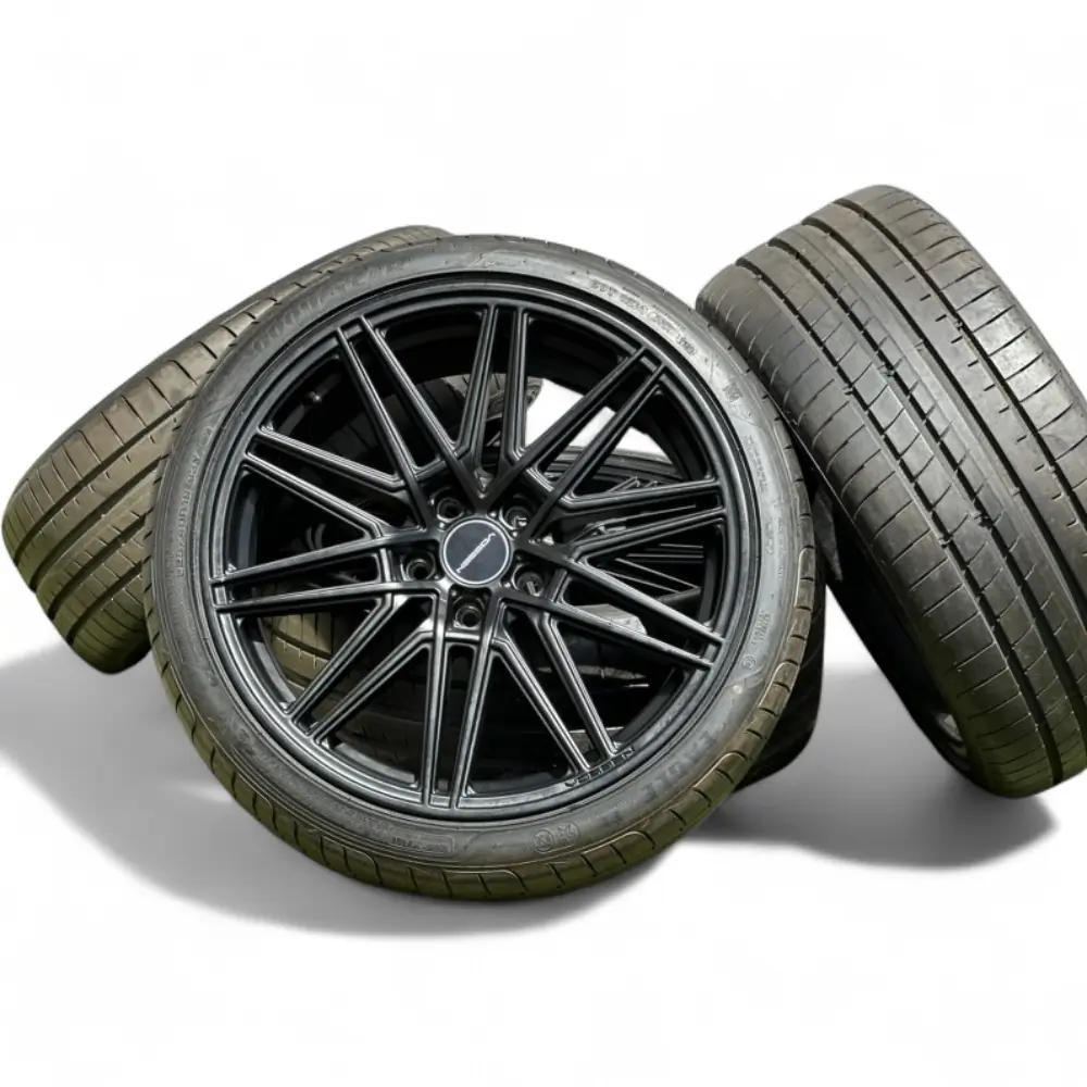 Vossen + Goodyear Vossen HF-7 Black 19x9.5 Wheels 5x114.3 Rims with Goodyear Eagle F1 Asymmetric 3 ROF 255/35R19 Tires Wheel & Tire Package - View 5